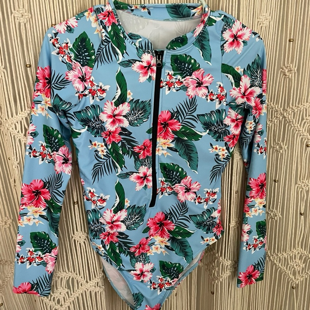 Floral Long Sleeve Kids One Piece